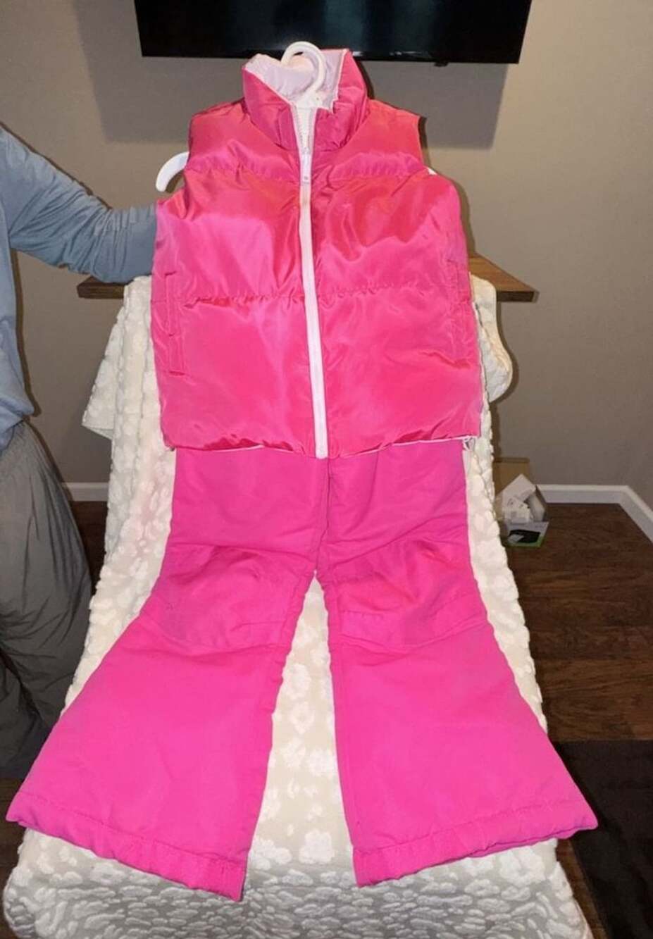 Swiss Tech Girls Hot Pink Winter Snow Vest and Ski Pants Set Size 6-6X